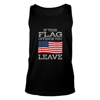 If This Flag Offends You Leave Proud Usa Veteran Unisex Tank Top - Thegiftio UK
