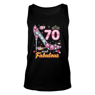 I'm 70 Years Old And Fabulous 70Th Birthday Diamond Shoes Crown Tank Top | Mazezy