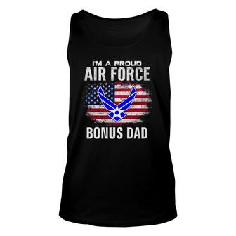 I'm A Proud Air Force Bonus Dad With American Flag Veteran Unisex Tank Top | Mazezy