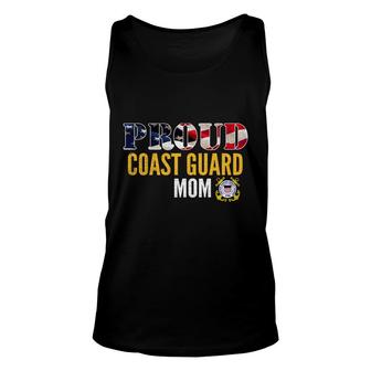 Im A Proud Coast Guard Mom American Flag Military Veteran Unisex Tank Top - Thegiftio
