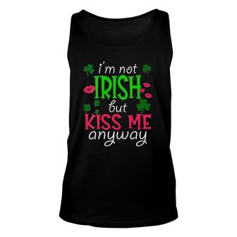 Womens I'm Not Irish But Kiss Me Anyway St Patrick's Day Irish Tank Top | Mazezy