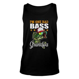 I'm One Bad Bass Grandpa Bass Fishing Father's Day Gift Unisex Tank Top | Mazezy