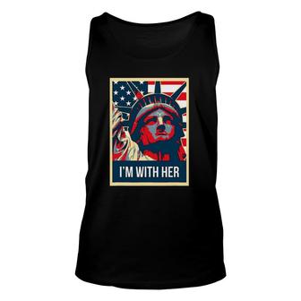 I'm With Her Vintage Statue Of Liberty New York Unisex Tank Top | Mazezy