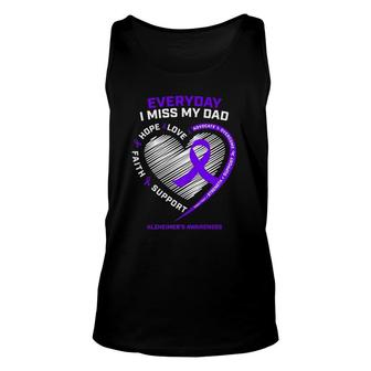 In Memory Dad Purple Alzheimer's Awareness Unisex Tank Top | Mazezy