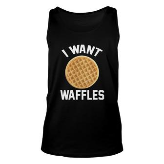 In Want Waffles Unisex Tank Top | Mazezy