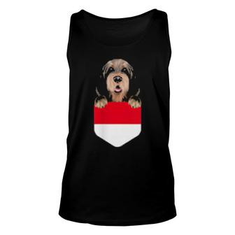 Indonesia Flag Otterhound Dog In Pocket Unisex Tank Top | Mazezy