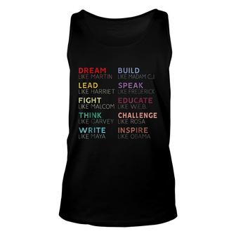 Inspirational Black History Leaders Unisex Tank Top | Mazezy