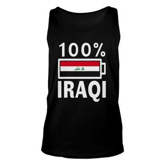 Iraq Flag 100 Iraqi Battery Power Tee Unisex Tank Top | Mazezy AU