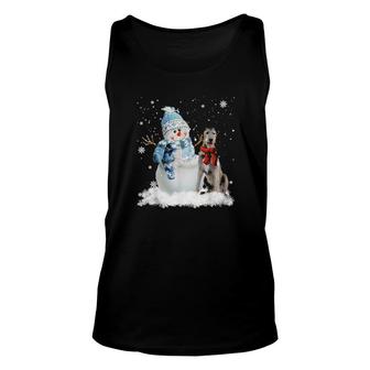 Irish Wolfhound Dog Christmas Snowman Christmas Pajama Tank Top | Mazezy