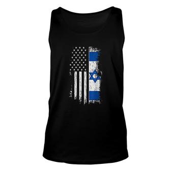 Israeli American Flag Pride Israel Usa Unisex Tank Top | Mazezy