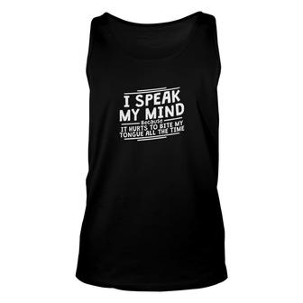 It Hurts To Bite My Tongue Graphic Novelty Sarcastic Funny Unisex Tank Top - Thegiftio