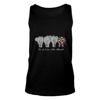 It Is Ok To Be A Little Different Elephant Funny Unisex Tank Top - Thegiftio UK