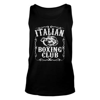 Italian Boxing Club Vintage Boxer Gloves Italy Gift Unisex Tank Top | Mazezy