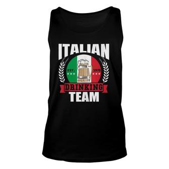 Italian Drinking Team Italy Flag Beer Party Idea Tank Top | Mazezy