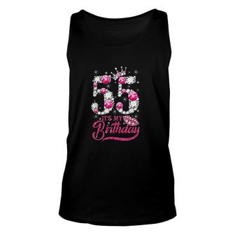 Its My 55th Birthday Queen 55 Years Old Shoes Crown Diamond Unisex Tank Top - Seseable