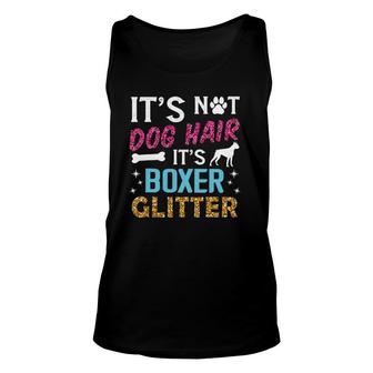 Its Not Dog Hair Its Boxer Glitter White Brown Boxer Pet Dog Tank Top | Mazezy