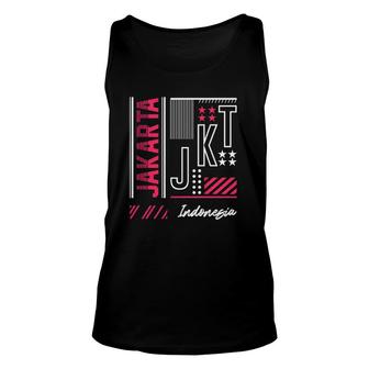 Jakarta Indonesia Indonesian Patriotic Version Unisex Tank Top | Mazezy