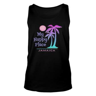 Jamaica Souvenir Palm Tree Happy Beach Unisex Tank Top | Mazezy