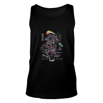 Japanese Tokyo Dragon Asian Inspired Neon Unisex Tank Top - Thegiftio