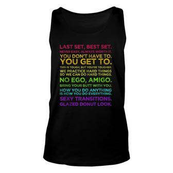 Jess Sims Motivational Quotes - Rainbow Text Unisex Tank Top | Mazezy
