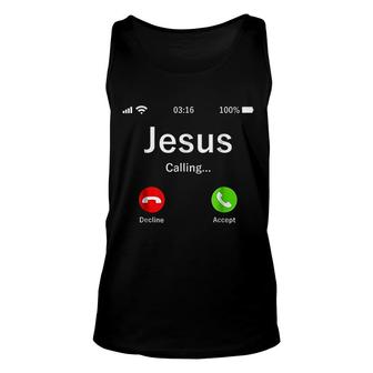 Jesus Is Calling Christian Unisex Tank Top | Mazezy
