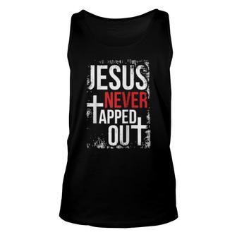 Jesus Never Tapped Out Christian Wrestling Faith Christian Unisex Tank Top | Mazezy