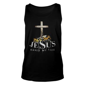 Jesus Saved My Life Unisex Tank Top | Mazezy