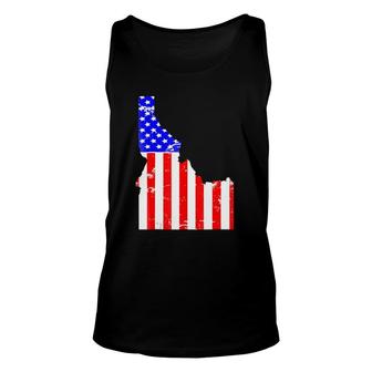 July 4Th For Men-Idaho American Pride Flag Unisex Tank Top | Mazezy
