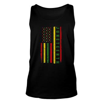 Juneteenth American Flag Emancipation Melanin Black Pride Unisex Tank Top | Mazezy