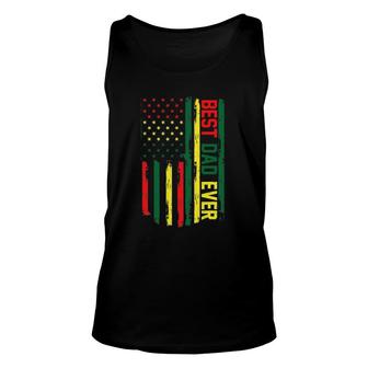Mens Juneteenth Best Dad Ever American Flag For Father's Day Tank Top | Mazezy