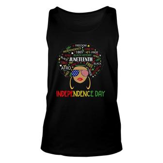 Womens Juneteenth Is My Independence Day Black Women 4Th Of July V-Neck Tank Top | Mazezy CA