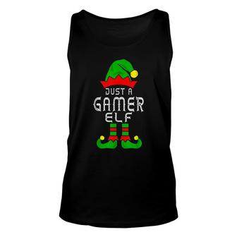 Just A Gamer Elf Merry Christmas Sweater Unisex Tank Top | Mazezy