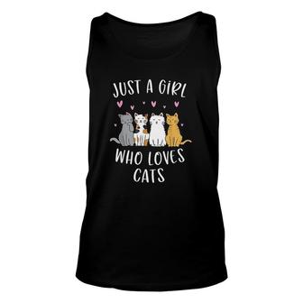 Just A Girl Who Loves Cats Cute Cat Lover Unisex Tank Top - Thegiftio UK