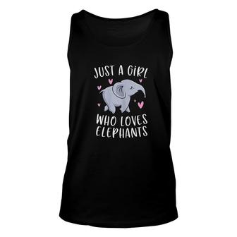 Just A Girl Who Loves Elephants Funny Elephant Gifts Girls Unisex Tank Top - Thegiftio
