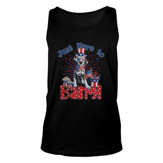 Just Here To Bang Funny 4Th Of July Dalmatian Unisex Tank Top | Mazezy