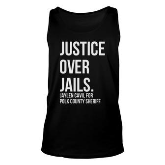 Justice Over Jails Jaylen Cavil For Polk County Sheriff Unisex Tank Top | Mazezy
