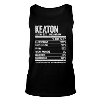 Keaton Nutrition Personalized Name Name Facts Unisex Tank Top | Mazezy