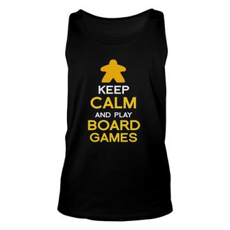 Keep Calm And Play Board Games Board Gaming Gift Unisex Tank Top | Mazezy