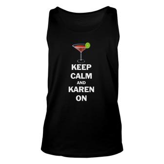 Womens Keep Calm And Karen On Clothing For A Woman Named Karen V-Neck Tank Top | Mazezy