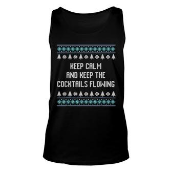 Keep The Cocktails Flowing Christmas Drinking Xmas Alcoholic Tank Top | Mazezy
