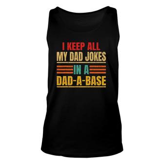 I Keep All My Dad Jokes In A Dad A Base Father's Day Vintage Tank Top | Mazezy