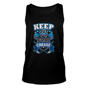 Keep Out Of The Crease Funny Ice Hockey Unisex Tank Top | Mazezy