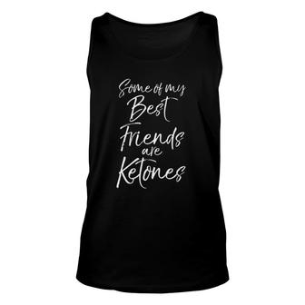 Womens Keto Cute Some Of My Best Friends Are Ketones V Neck Tank Top | Mazezy CA