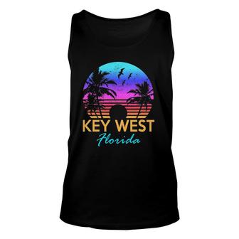 Key West Florida Retro Beach Sunset Summer Vibes Aesthetic Unisex Tank Top | Mazezy