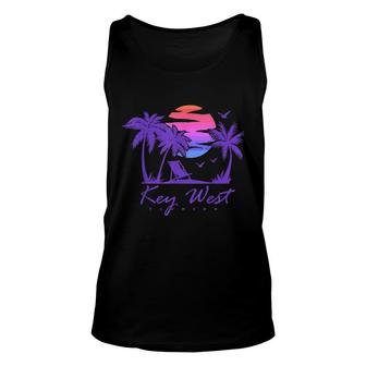 Key West Florida Spring Break Vacation Retro Vintage Sunset Unisex Tank Top - Thegiftio