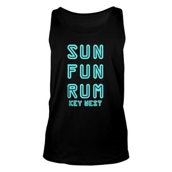 Key West - Sun Fun Rum Day Drinking Funny Key West Florida Unisex Tank Top | Mazezy