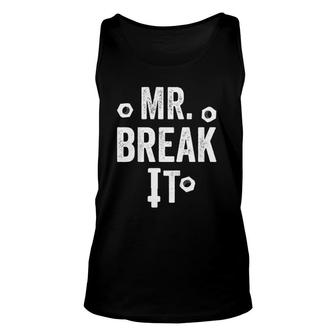 Kids Mr Break It Vintage Dad Son Matching Gift Fathers Day Unisex Tank Top | Mazezy