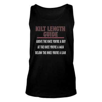 Kilt Length Guide Bagpipe And Kilts Unisex Tank Top | Mazezy
