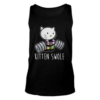 Kitten Swole Cat Powerlifting Weightlifting Gym Training Unisex Tank Top | Mazezy