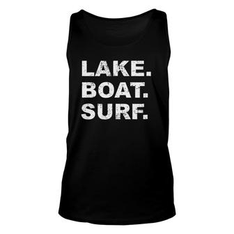 Lake Boat Surf Wakesurf Board Surfing Surfer Unisex Tank Top | Mazezy